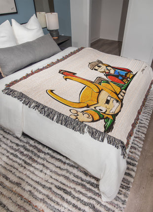 Loki Thor Chibi Blanket | Marvel Woven Throw - Snapping Turtle Gallery