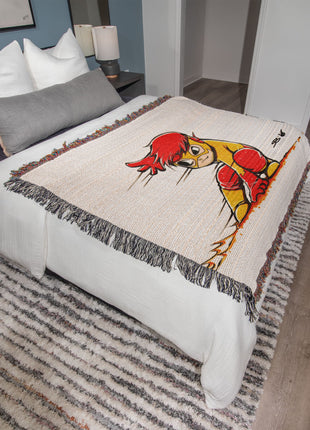Kid Flash Chibi Woven Blanket | DC Comics Premium Cotton Throw - Snapping Turtle Gallery