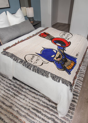 Batman Deadpool Chibi Blanket | DC x Marvel Woven Throw - Snapping Turtle Gallery