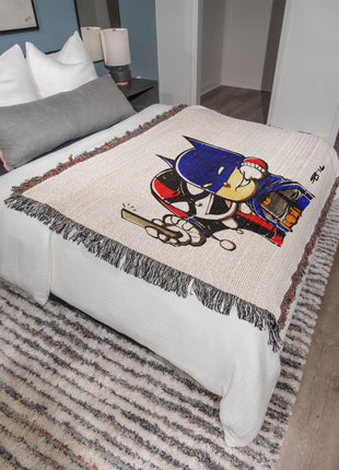 Harley Quinn Batman Chibi Woven Blanket | DC Comics Cotton Throw, Shop Harley Quinn & Batman chibi DC Comics woven blanket. 100% cotton loom-woven throw, 3 sizes. No peeling, no fading. Fast US shipping. Order yours today., [-Snapping Turtle Gallery