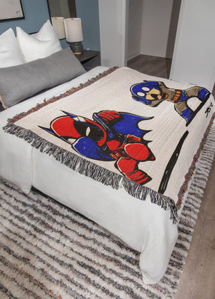 Deadpool Batman Chibi Blanket | Marvel x DC Woven Throw - Snapping Turtle Gallery