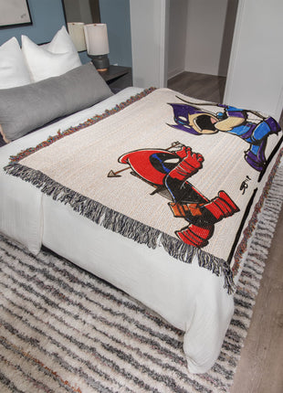 Hawkeye Deadpool Chibi Blanket | Marvel Woven Throw - Snapping Turtle Gallery