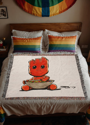Baby Groot Chibi Blanket | Guardians of the Galaxy Woven Throw - Snapping Turtle Gallery