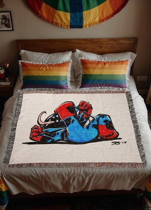 Spider-Man Venom Chibi Woven Blanket | Marvel Premium Cotton Throw - Snapping Turtle Gallery