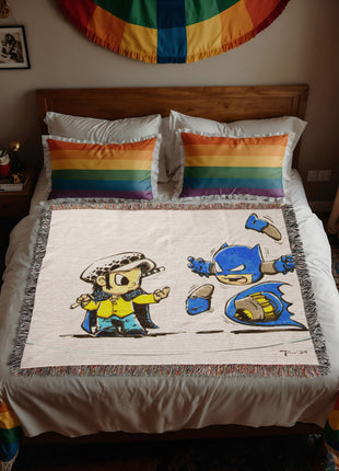 Law Batman Chibi Blanket | One Piece x DC Woven Throw - Snapping Turtle Gallery