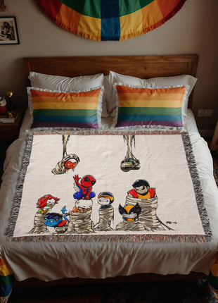 Spider-Man X-Men Chibi Woven Blanket | Marvel Premium Cotton Throw - Snapping Turtle Gallery