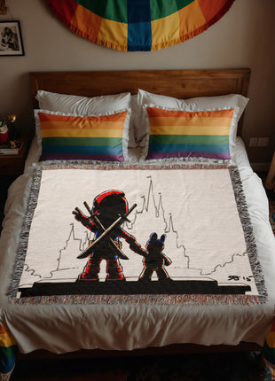Deadpool Disney Chibi Blanket | Marvel Woven Throw - Snapping Turtle Gallery