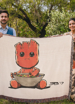 Baby Groot Chibi Blanket | Guardians of the Galaxy Woven Throw - Snapping Turtle Gallery