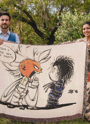 Storm Edward Scissorhands Chibi Woven Blanket | Marvel Cotton Throw, Shop Storm & Edward Scissorhands chibi Marvel woven blanket. 100% cotton loom-woven throw, 3 sizes. No peeling, no fading. Fast US shipping. Order yours today., [-Snapping Turtle Gallery