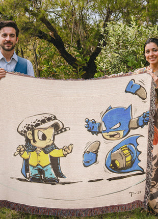 Law Batman Chibi Blanket | One Piece x DC Woven Throw - Snapping Turtle Gallery