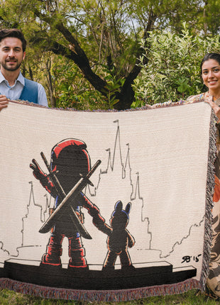 Deadpool Disney Chibi Blanket | Marvel Woven Throw - Snapping Turtle Gallery