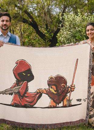 Ewok Jawa Chibi Blanket | Star Wars Woven Throw - Snapping Turtle Gallery