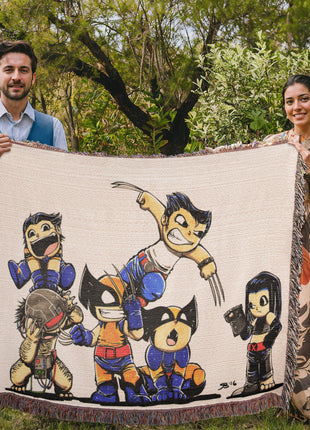 Wolverine X-23 Chibi Woven Blanket | Marvel X-Men Premium Cotton Throw - Snapping Turtle Gallery