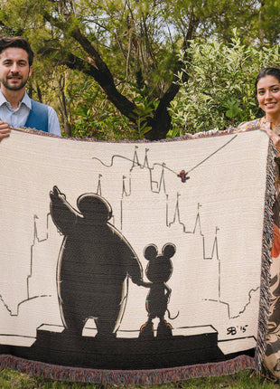 Baymax Mickey Spider-Man Chibi Blanket | Disney x Marvel Woven Throw - Snapping Turtle Gallery