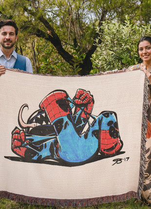 Spider-Man Venom Chibi Woven Blanket | Marvel Premium Cotton Throw - Snapping Turtle Gallery