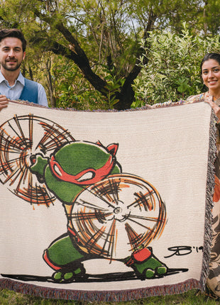 Michelangelo TMNT Chibi Blanket | Ninja Turtles Woven Throw - Snapping Turtle Gallery