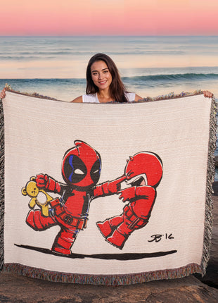 Deadpool Daredevil Chibi Blanket | Marvel Woven Throw - Snapping Turtle Gallery
