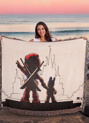 Deadpool Disney Chibi Blanket | Marvel Woven Throw - Snapping Turtle Gallery