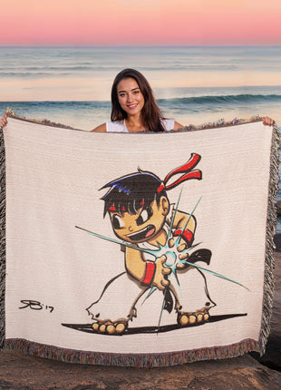 Ryu Blanket | Street Fighter Chibi Woven Throw 50x60 - Snapping Turtle Gallery