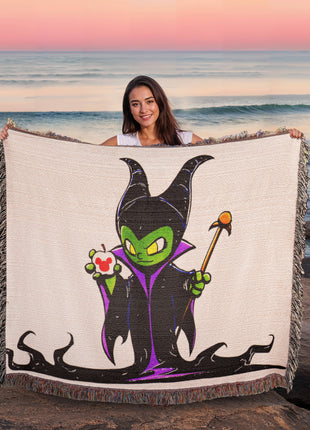 Maleficent Chibi Woven Blanket | Disney Villain Premium Cotton Throw, Shop Maleficent chibi Disney villain woven blanket. 100% cotton loom-woven throw, 3 sizes. No peeling, no fading. Fast US shipping. Order yours today., [-Snapping Turtle Gallery