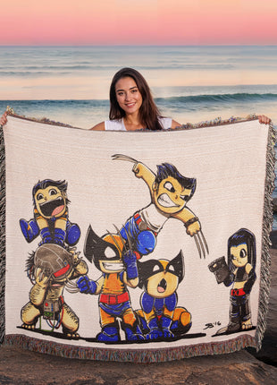 Wolverine X-23 Chibi Woven Blanket | Marvel X-Men Premium Cotton Throw - Snapping Turtle Gallery