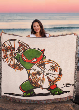 Michelangelo TMNT Chibi Blanket | Ninja Turtles Woven Throw - Snapping Turtle Gallery