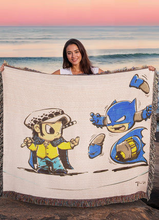 Law Batman Chibi Blanket | One Piece x DC Woven Throw - Snapping Turtle Gallery