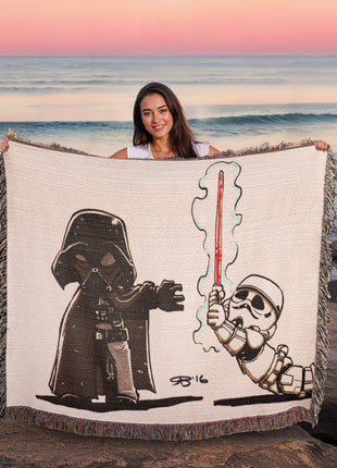 Darth Vader Stormtrooper Chibi Woven Blanket | Star Wars Cotton Throw - Snapping Turtle Gallery