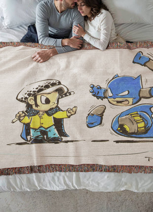 Law Batman Chibi Blanket | One Piece x DC Woven Throw - Snapping Turtle Gallery