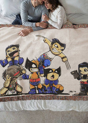 Wolverine X-23 Chibi Woven Blanket | Marvel X-Men Premium Cotton Throw - Snapping Turtle Gallery
