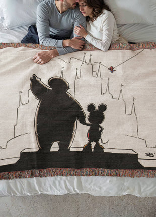 Baymax Mickey Spider-Man Chibi Blanket | Disney x Marvel Woven Throw - Snapping Turtle Gallery