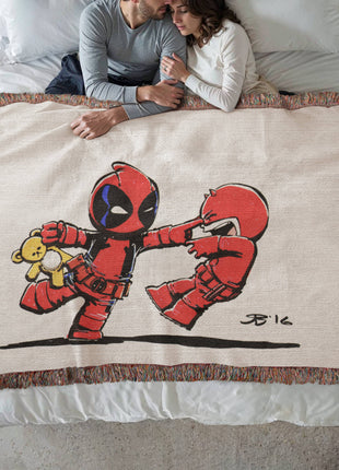 Deadpool Daredevil Chibi Blanket | Marvel Woven Throw - Snapping Turtle Gallery