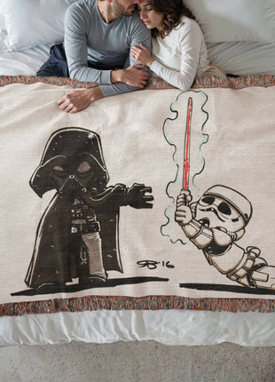 Darth Vader Stormtrooper Chibi Woven Blanket | Star Wars Cotton Throw - Snapping Turtle Gallery