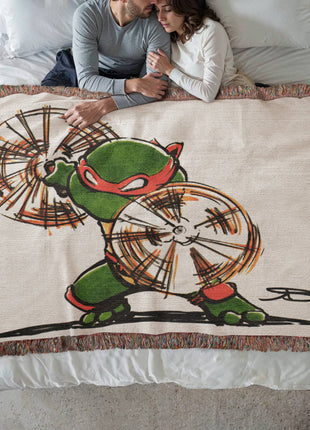 Michelangelo TMNT Chibi Blanket | Ninja Turtles Woven Throw - Snapping Turtle Gallery