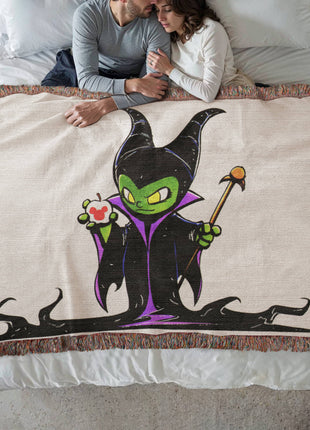 Maleficent Chibi Woven Blanket | Disney Villain Premium Cotton Throw, Shop Maleficent chibi Disney villain woven blanket. 100% cotton loom-woven throw, 3 sizes. No peeling, no fading. Fast US shipping. Order yours today., [-Snapping Turtle Gallery