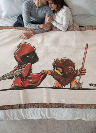 Ewok Jawa Chibi Blanket | Star Wars Woven Throw - Snapping Turtle Gallery