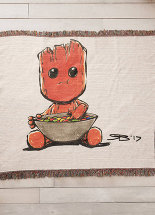 Baby Groot Chibi Blanket | Guardians of the Galaxy Woven Throw - Snapping Turtle Gallery
