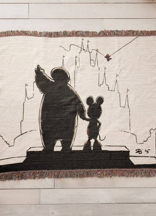 Baymax Mickey Spider-Man Chibi Blanket | Disney x Marvel Woven Throw - Snapping Turtle Gallery