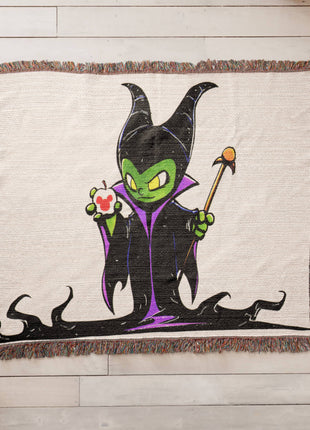 Maleficent Chibi Woven Blanket | Disney Villain Premium Cotton Throw, Shop Maleficent chibi Disney villain woven blanket. 100% cotton loom-woven throw, 3 sizes. No peeling, no fading. Fast US shipping. Order yours today., [-Snapping Turtle Gallery