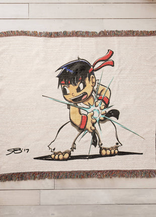 Ryu Blanket | Street Fighter Chibi Woven Throw 50x60 - Snapping Turtle Gallery