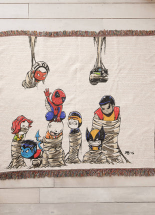 Spider-Man X-Men Chibi Woven Blanket | Marvel Premium Cotton Throw - Snapping Turtle Gallery