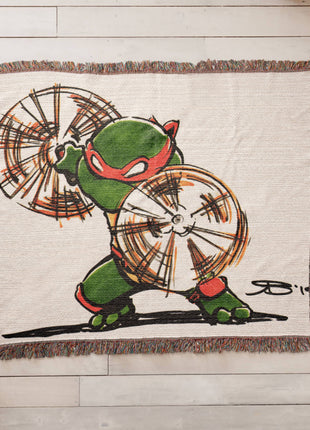 Michelangelo TMNT Chibi Blanket | Ninja Turtles Woven Throw - Snapping Turtle Gallery
