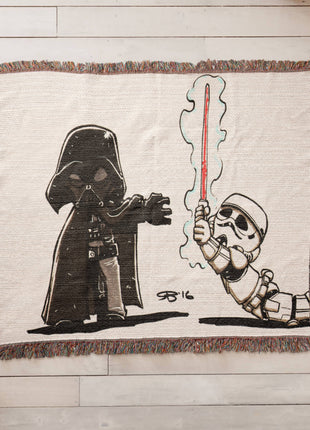 Darth Vader Stormtrooper Chibi Woven Blanket | Star Wars Cotton Throw - Snapping Turtle Gallery