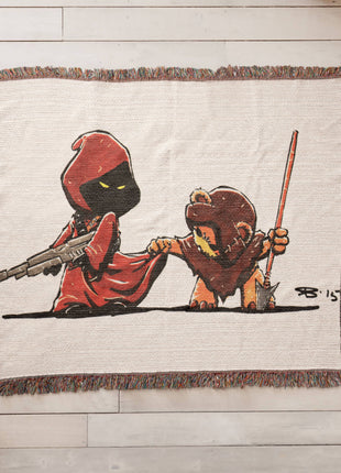 Ewok Jawa Chibi Blanket | Star Wars Woven Throw - Snapping Turtle Gallery