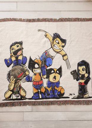 Wolverine X-23 Chibi Woven Blanket | Marvel X-Men Premium Cotton Throw - Snapping Turtle Gallery