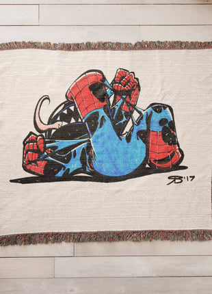 Spider-Man Venom Chibi Woven Blanket | Marvel Premium Cotton Throw - Snapping Turtle Gallery