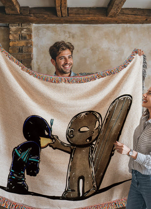 Silver Surfer Black Bolt Chibi Blanket | Marvel Woven Throw - Snapping Turtle Gallery