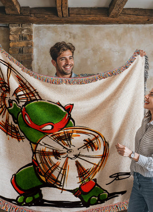 Michelangelo TMNT Chibi Blanket | Ninja Turtles Woven Throw - Snapping Turtle Gallery