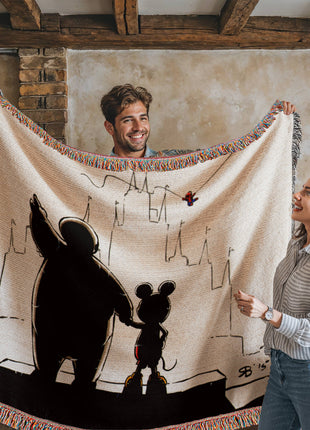 Baymax Mickey Spider-Man Chibi Blanket | Disney x Marvel Woven Throw - Snapping Turtle Gallery