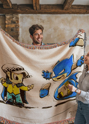 Law Batman Chibi Blanket | One Piece x DC Woven Throw - Snapping Turtle Gallery